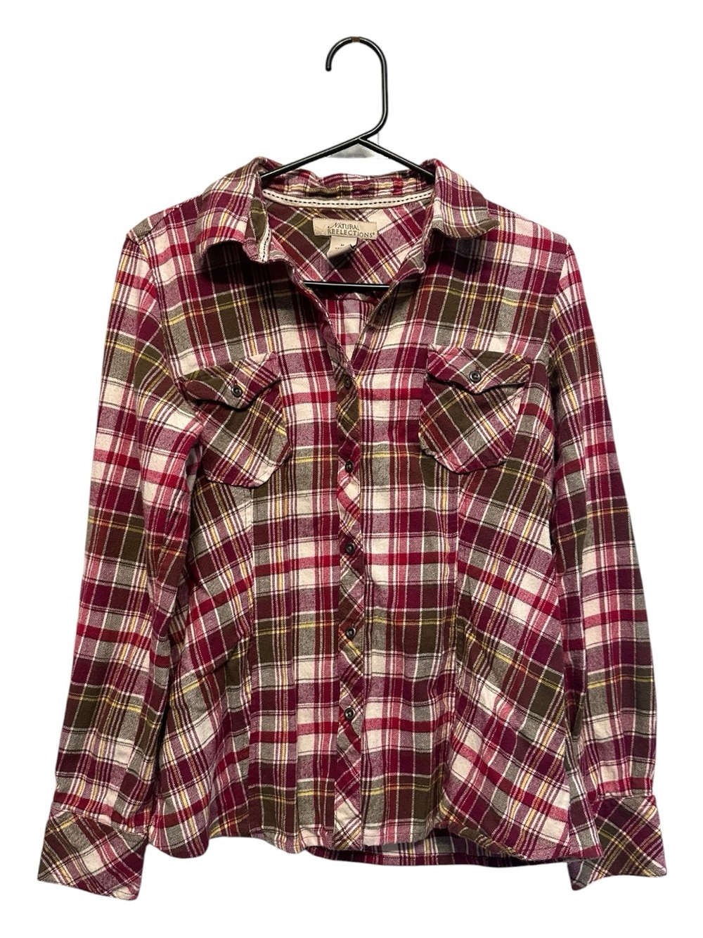 Vintage Y2K Northern Reflections Skater/Grunge Style Plaid Button-Down Shirt M